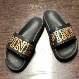 PINK black and gold slides
